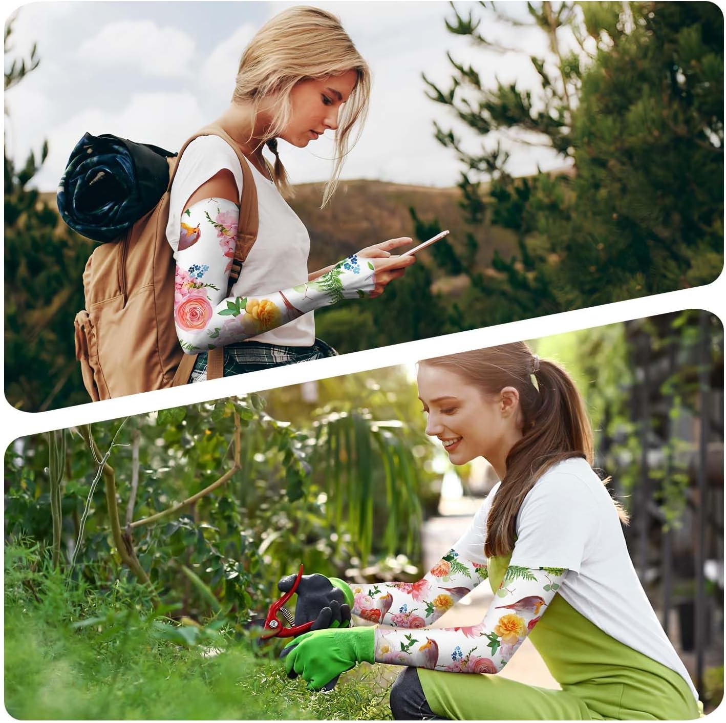 YPHCDO Gardening Sleeves Farm Sun Protection Arm Cooling Sleeves Thorn Proof Garden for Women Men with Thumb Hole