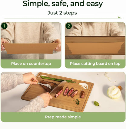 Keechee Silicone Non-Slip Mat for Cutting board, Preventing Cutting Injuries in the Kitchen Chopping Boards Feet for Kitchen Safe, Warm Gifts for Kitchen & Home Protector (Green)