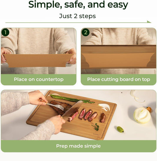 Keechee Silicone Non-Slip Mat for Cutting board, Preventing Cutting Injuries in the Kitchen Chopping Boards Feet for Kitchen Safe, Warm Gifts for Kitchen & Home Protector (Green)