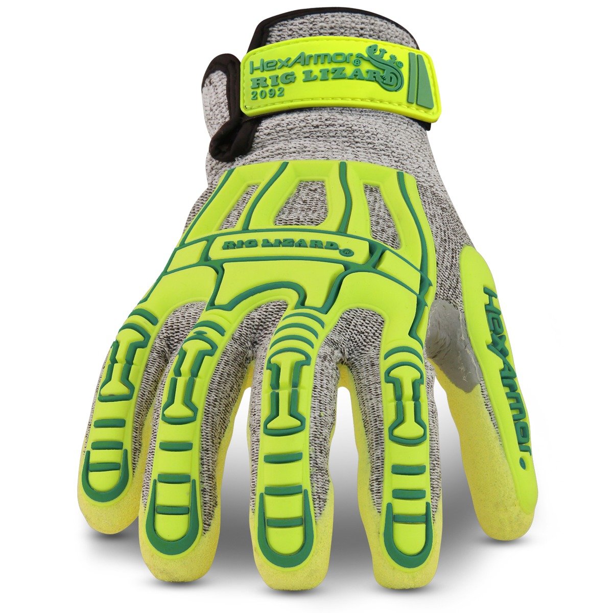 HexArmor Cut-Resistant Impact Protection PU Palm Work Gloves | Rig Lizard® Series 2095 | Large
