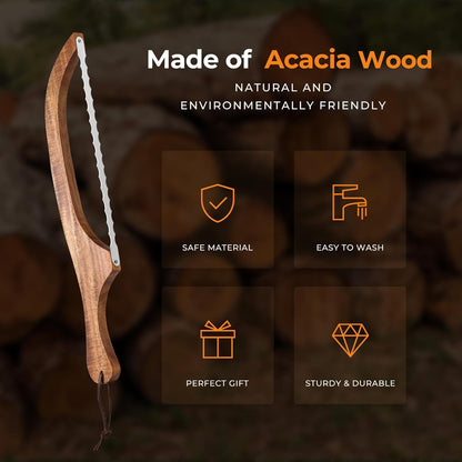 Mooues Bread Knife Set, Acacia Wood(15.7") - Double Serrated Bread Knife for Homemade Bagels, Baguettes and More - Sourdough Bread Slicer, Cuts Thin, Even Slices - Premium Stainless Steel