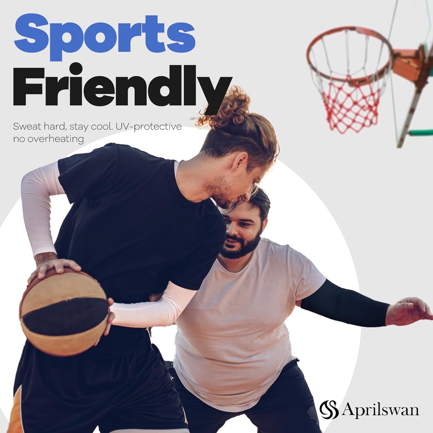 Arm Sleeves, UV Sun Protection Sports Non Slip Compression Cover for Men/Women
