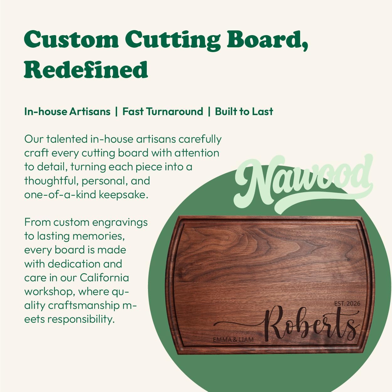 Custom Cutting Board, Personalized Cutting Board, Custom Wood Engraved Charcuterie Boards - Best Present for Wedding, Bridal Shower, Engagement, Anniversary, Housewarming, Gift Idea