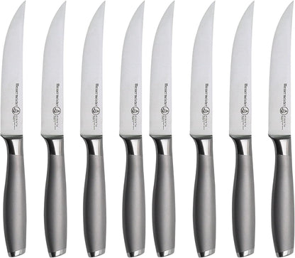 Messermeister Avanta Forged 5” Fine Edge Steak Knife Set - German X50 Stainless Steel - Rust Resistant & Easy to Maintain - Includes 4 Steak Knives