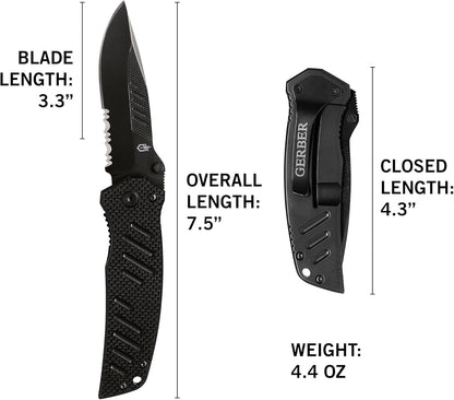 Gerber Gear Swagger Knife, Serrated Edge, Drop Point [31-000594]
