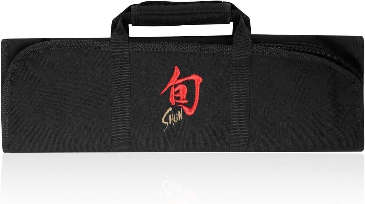 Shun Knife Roll, 8 Slot Kitchen Knife Holder, Carrying Case for Culinary Students and Professional Chefs, Sturdy Construction