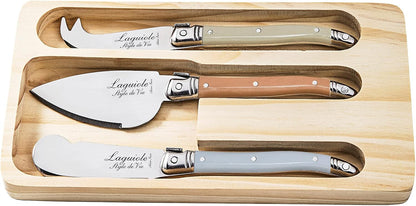 Laguiole Style de Vie Cheese Knife Set - Premium Line Cheese Knives Set with Charcuterie Board - Dishwasher Safe - Premium Tableware