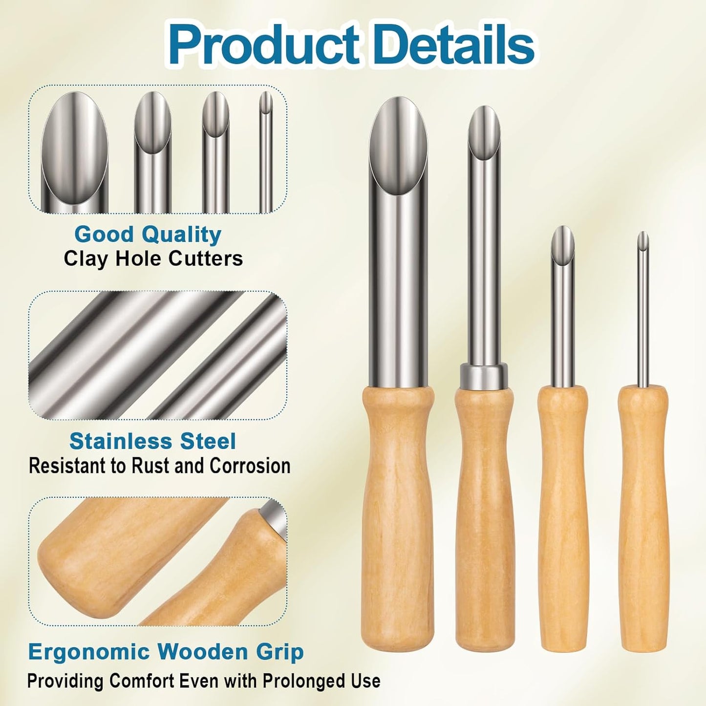 Amrules Clay Tools Kit, 12 PCS Polymer Clay Cutter Tools, Rectangle Shape Acrylic Press Board and Roller Pin Supplies Suitable for Shaping, Carving, Pottery Craft and DIY Projects