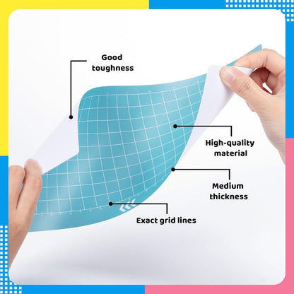 Likcut Cutting Mat for Glee S501 Cutter, 4.5" X 6.5" Standard Grip Mat for DIY Crafty, 3 Packs Likcut Accessories Mats, Adhesive Sticky Green Quilting Replacement Cut Mats for Iron On, Vinyl and More