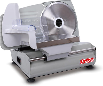 TOOGOOD 7.5" Electric Meat Slicer, with Stainless Steel Blade, Adjustable Thickness Food Slicer Machine for Home Use, Cuts Meat, Ham, Hard Cheese and Deli (Black)
