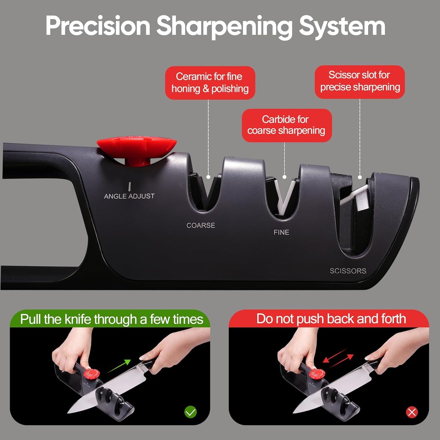 USELUCK Electric Knife Sharpener, Professional 3-Stage High-Grit Diamond Sharpening System for Precision Grinding, Sharpening,Polishing, Designed for Straight & Ceramic Kitchen Knives