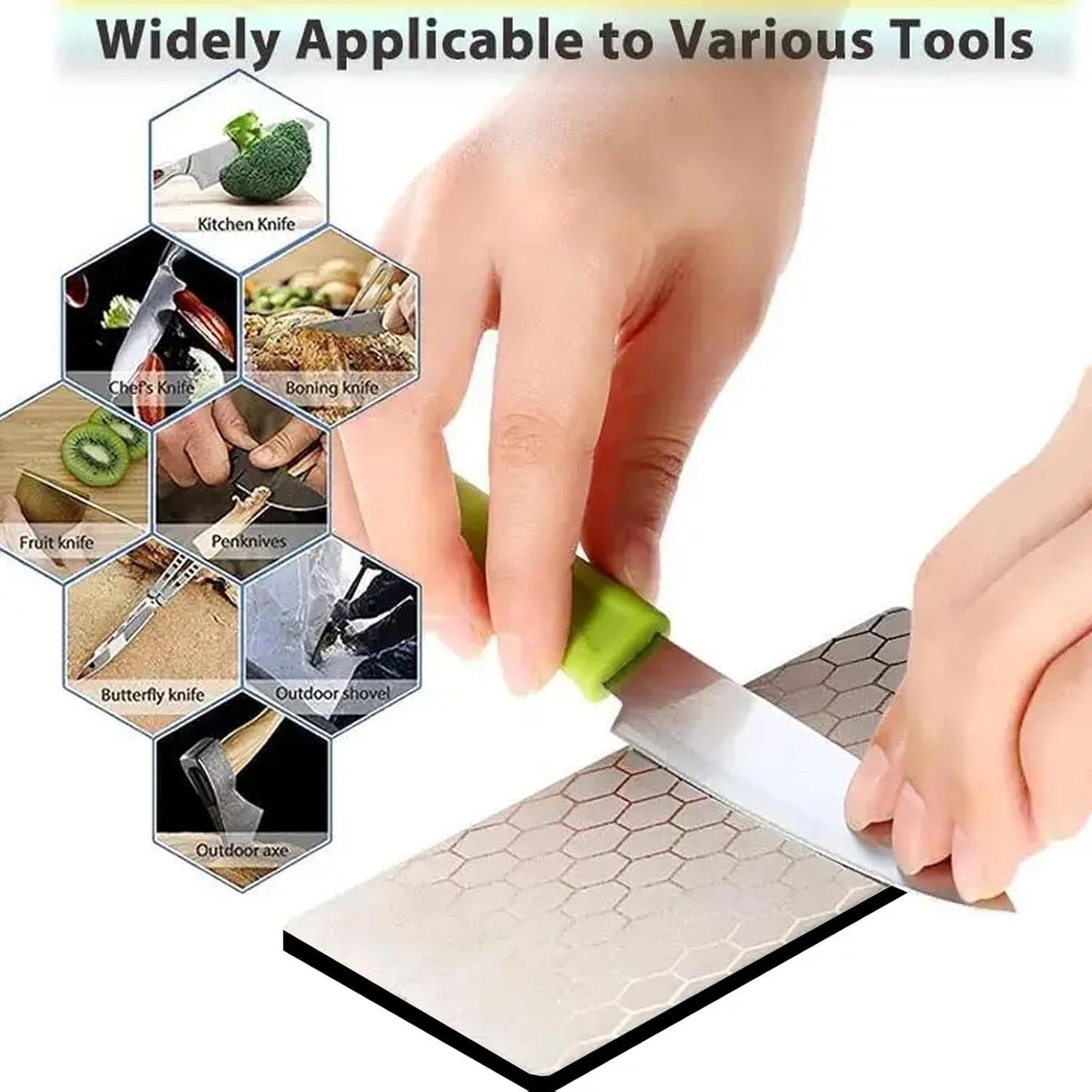 Diamond Sharpening Stone Set, Diamond sharpening plates for Scissors Knives Outdoor Tools From Coarse To Extra Fine (SET-D)