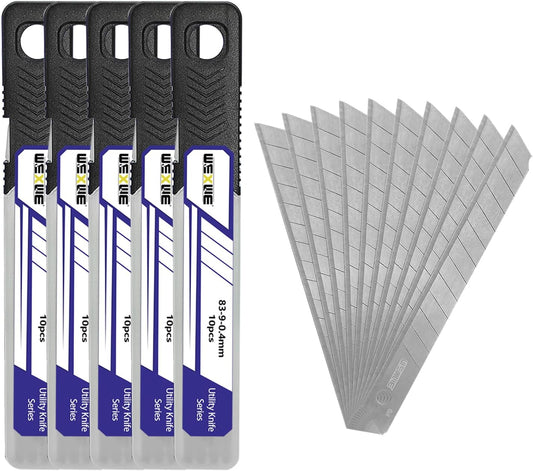 18mm Utility Knife Replacement Blades,60 Degree Snap Off SK4 Steel Blades for Retractable Cutting Knives, Hobby, Craft Knife, Box Cutter 20PCS