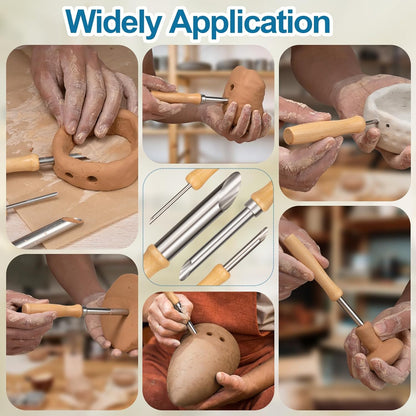 Amrules Clay Tools Kit, 12 PCS Polymer Clay Cutter Tools, Rectangle Shape Acrylic Press Board and Roller Pin Supplies Suitable for Shaping, Carving, Pottery Craft and DIY Projects