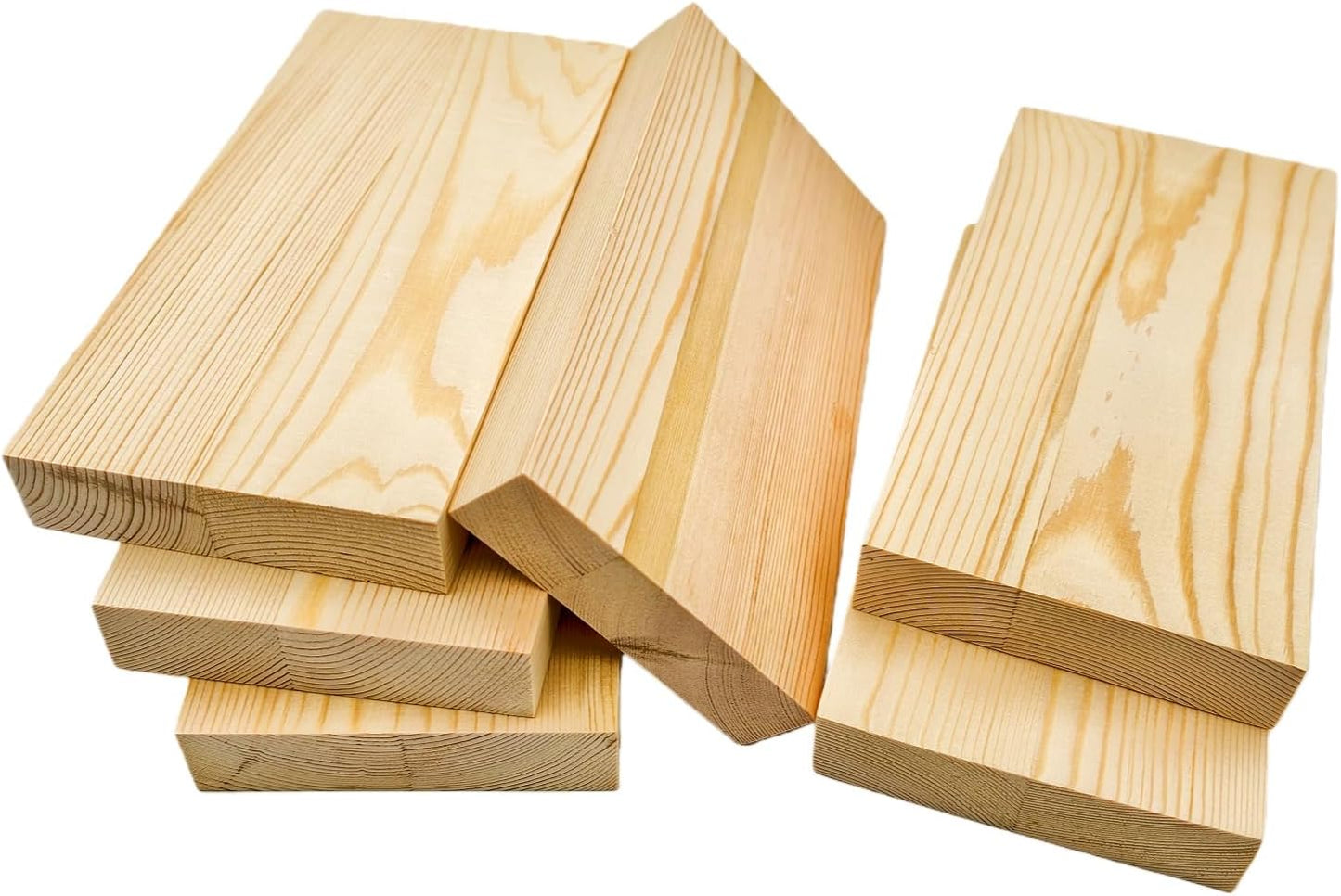 4PCS Rectangle Wood Boards Unfinished Wood Blocks for Crafting, 8x6x1in Blank Whittling Wooden Blocks for Wood Carving,Painting & Burning