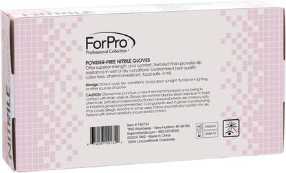 ForPro Disposable Nitrile Gloves, Chemical Resistant, Powder-Free, Latex-Free, Non-Sterile, Food Safe, 4 Mil