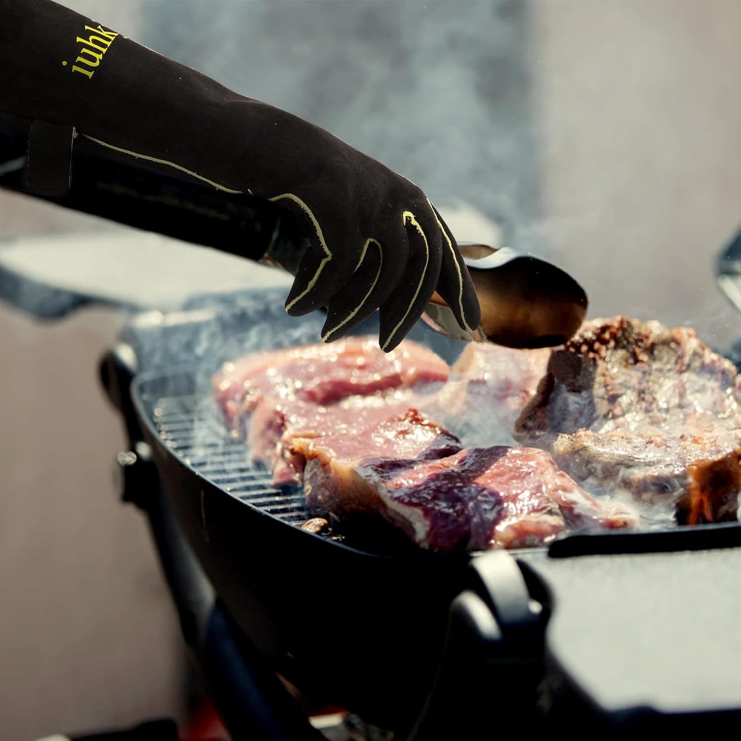 16" Leather Forge Welding Gloves, 932℉ Heat/Fire Resistant, Multi-Use Mitts for TIG/MIG Welding, BBQ, Oven, Baking, Furnace, Beekeeping, Animal Handling & Stove Safety，Ambidextrous