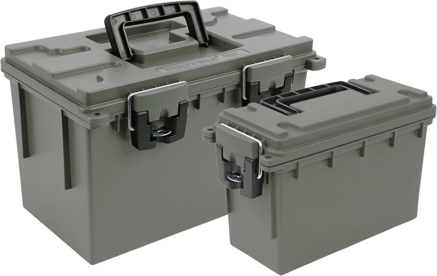Sheffield 12629 Ammo Storage Box, Mothers Day Gifts for Mom,.30 Cal Field Boxes, Lockable Storage Box with Handle, Secures Hunting Gear, Supplies, and Bullets, Made in USA