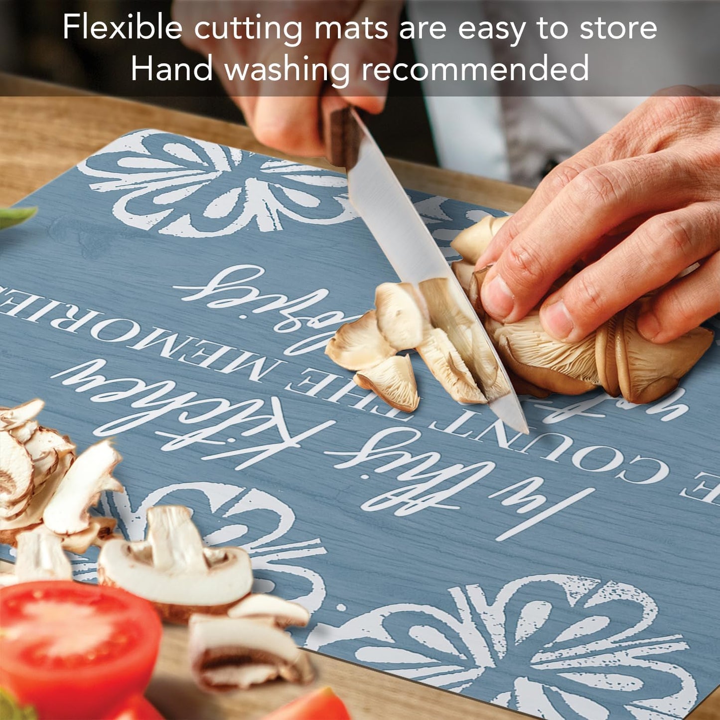 Cut N' Funnel Farmhouse Fall Designer Flexible Cutting Board Mat 15" x 11.5" Made in the USA Decorative Flexible Easy to Clean
