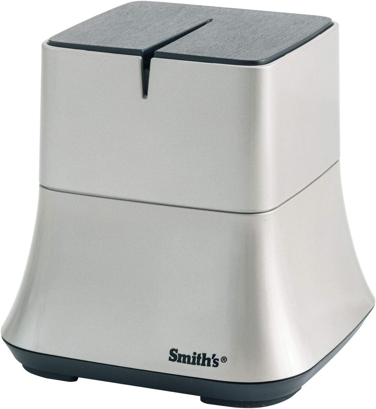 Smith's 51030 Mesa Single Slot Electric Knife Sharpener – Silver – Abrasive Sharpening Wheel + Blade Guides - Kitchen Gadgets – Quick Blade Sharpening – Compact Design – Straight Edge Blades