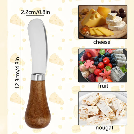 Linwnil Butter Knives Set,Acacia Handle, Durable Stainless Steel Blade,Butter Knife for Smooth Spreading Butter Cream Cheese Jam, Ideal for Bagels, Sandwiches, Butter Knife Spreader (2)