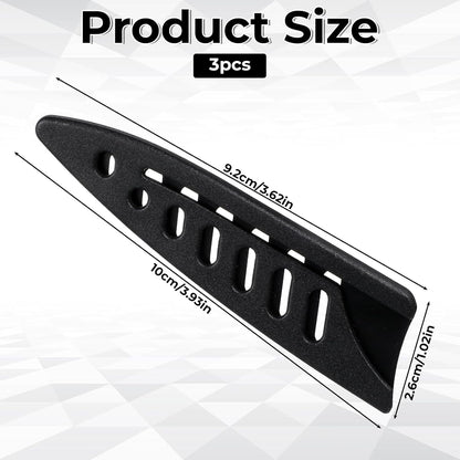 3 Pcs Safety Sleeves, 3 x 3.5 Inch Knife Sheath Blade Protector, Knife Cover, Plastic Knives Guards for Kitchen, Black Kitchen Knives Protector Sleeve