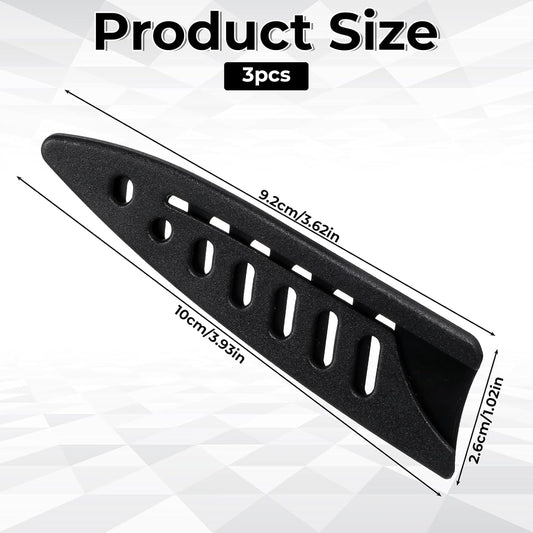 3 Pcs Safety Sleeves, 3 x 3.5 Inch Knife Sheath Blade Protector, Knife Cover, Plastic Knives Guards for Kitchen, Black Kitchen Knives Protector Sleeve