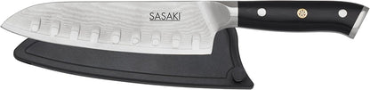 Sasaki 5228194 Masuta Japanese AUS-10 Stainless Steel Santoku Knife with Locking Sheath, 7-Inch