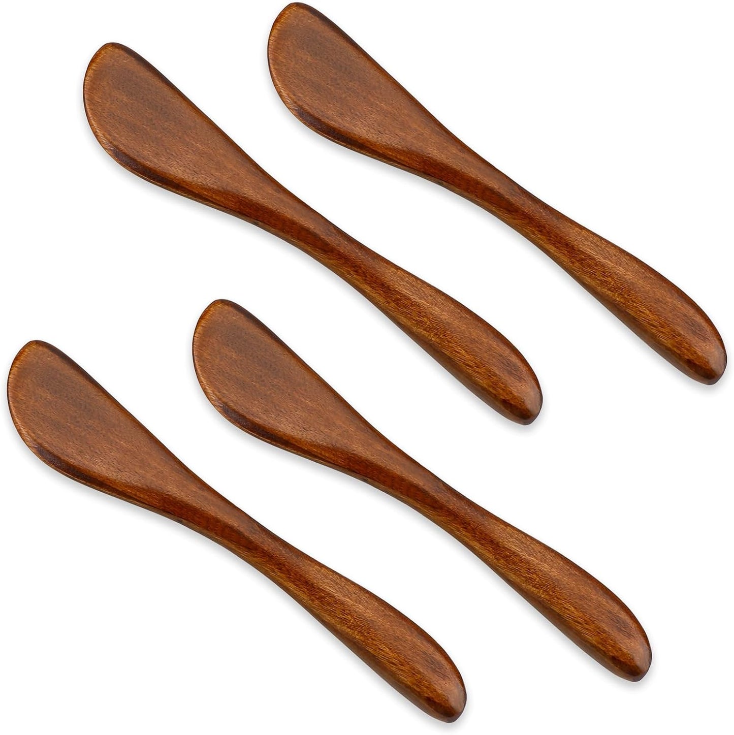 4Pcs Wooden Jam Spreader Knife Knives Jelly Cheese Butter Spreaders 6 Inch Condiment Knive Sandwich Mini Spatulas for Kitchen Stirring Mixing
