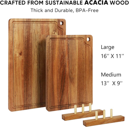 Acacia Wood Small Cutting Board for Kitchen, 10x7 Inch Mini Chopping Bar Board with Juice Groove & Hanging Hole, Thickened Portable Cheese Board for Camping,BBQ, Dorm, RV and Small Spaces
