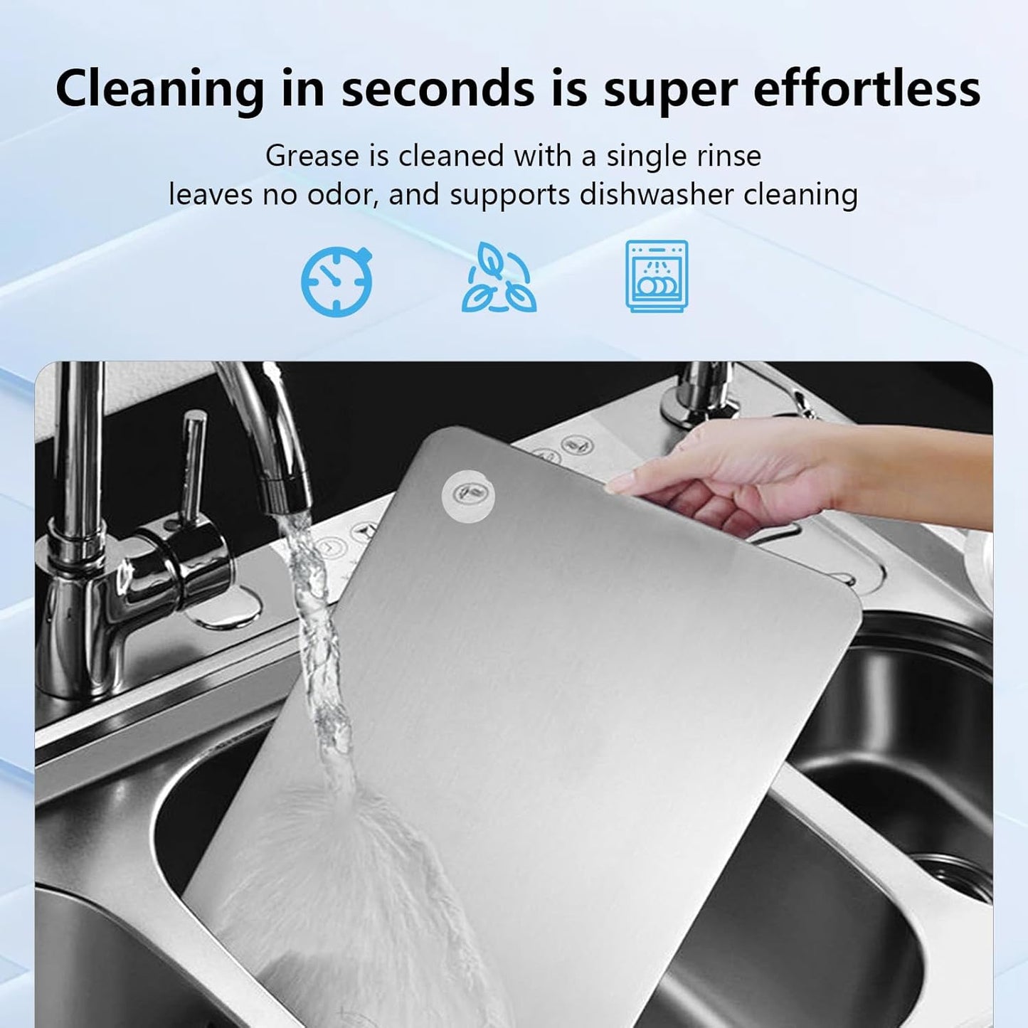 Titanium Cutting Board Set of 1, 18 * 12inches, Titanium Cutting Boards for Kitchen, Food Grade Metal Double Sided Chopping Boards for Kitchen Counter Meat Vegetable Fruit Outdoor Camping
