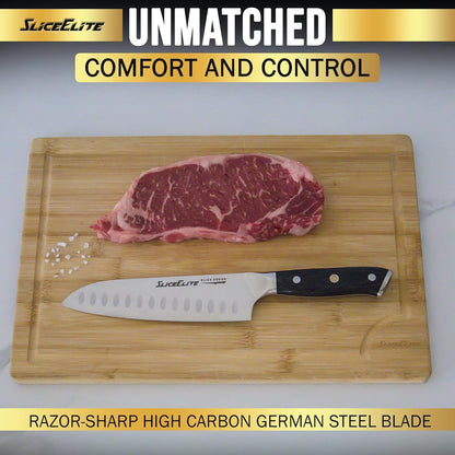 SliceElite Slice Series 8 Inch Carving Knife High Carbon German Stainless Steel Pakkawood Handle Brisket Slicer Chopper BBQ Chef Sharp Fruit Vegetable Butcher Kitchen Cutting Meat Tool Gift Precision