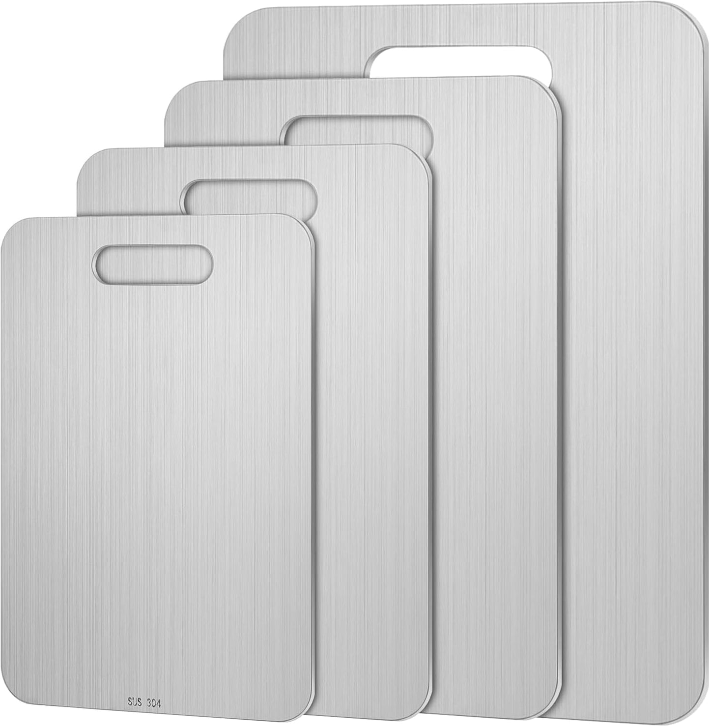 Yaocom 3 Pcs Stainless Steel Cutting Board for Kitchen 304 Steel Chopping Dishwasher Safe Metal Cutting Board Set for Kitchen Meat Fruit Vegetable (13.4"x9",11.8"x7.9",9.5"x6")