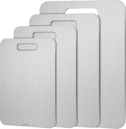 Yaocom 3 Pcs Stainless Steel Cutting Board for Kitchen 304 Steel Chopping Dishwasher Safe Metal Cutting Board Set for Kitchen Meat Fruit Vegetable (13.4"x9",11.8"x7.9",9.5"x6")