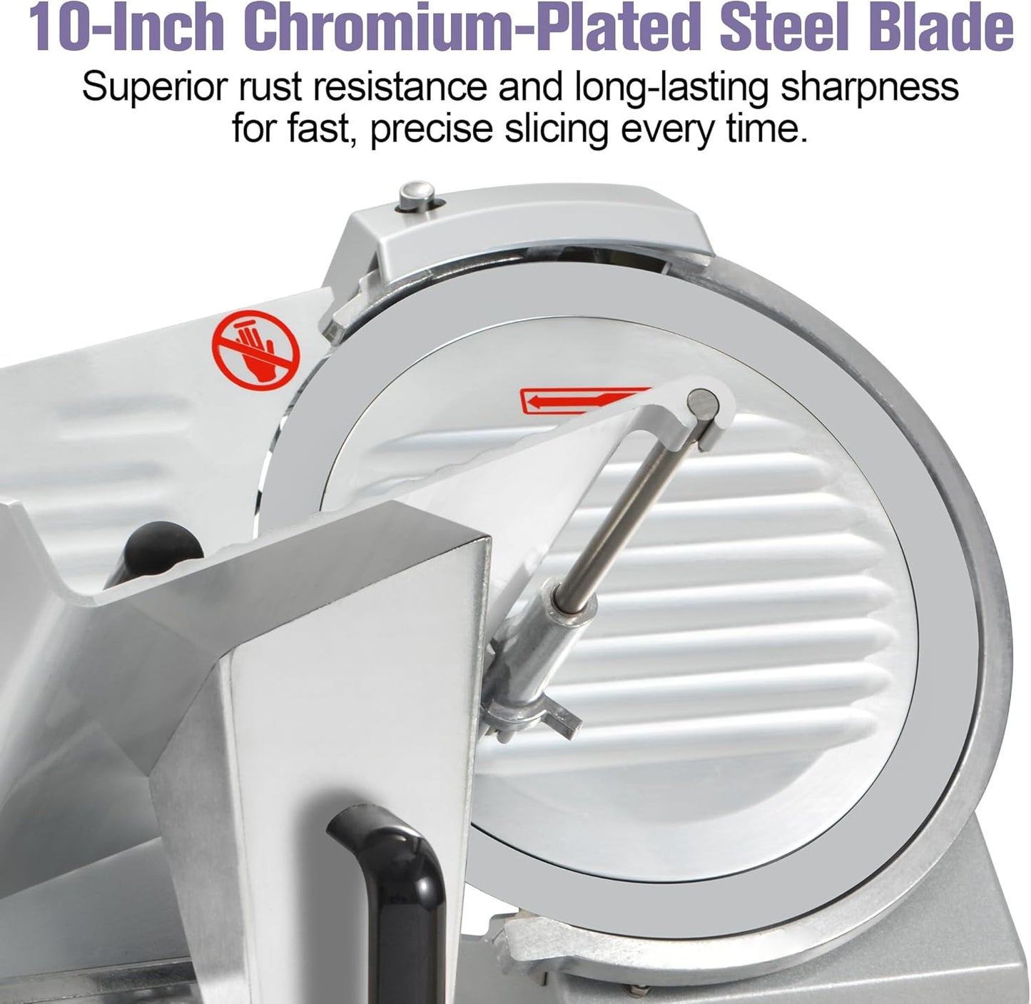 OKF Meat Slicer, 10 Inch Commercial Meat Slicer, 240W Meat Slicer Machine, Heavy-Duty Slicer Machine, Premium Chromium-plated Steel Blade, Deli Slicer for Meat, Cheese, Semi-Frozen Foods