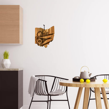 Totally Bamboo Rock & Branch Origins Series New York State Shaped Cutting Board and Charcuterie Serving Tray, Includes Hang Tie for Wall Display