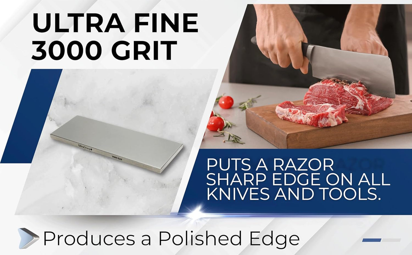 Ultra Sharp Diamond Sharpening Stone - 3000 Grit - 8 x 3