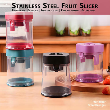 New Grape Cutter for Toddlers, Cutter Quarter Slicer Tool Into 4 Pieces for Slicing Grapes, Strawberries, Cherry, Tomatoes (Pink)