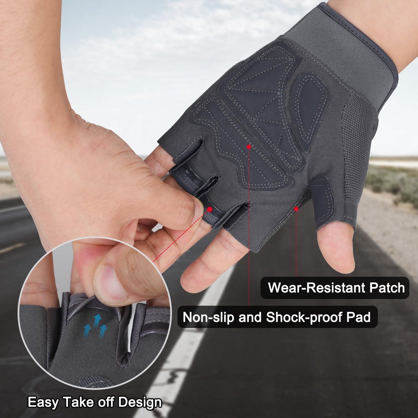 FIORETTO Fingerless Workout & Exercise Gloves for Gym, Weight Lifting, Airsoft, Shooting, Hunting, Hiking, Cycling, Driving, Motorcycle, Climbing M210603