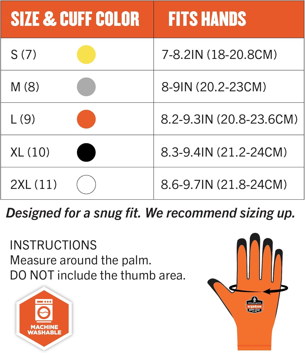 Ergodyne ProFlex 7551 Waterproof Winter Work Gloves, Cut Resistant ANSI A5, Sandy Nitrile Coated Palms, Thermal Fleece Lining Orange