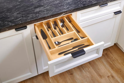 Rev-A-Shelf Natural Maple Right Size Utensil Insert Home Storage Kitchen Organizer 7 Compartment Drawer Accessory, 19 1/4" x 19 1/2", 4WCT-24SH-1