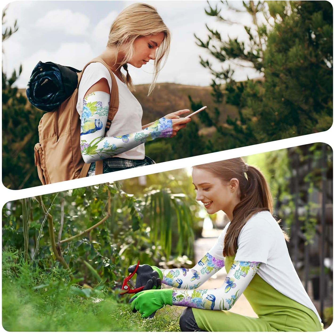 YPHCDO Gardening Sleeves Farm Sun Protection Arm Cooling Sleeves Thorn Proof Garden for Women Men with Thumb Hole
