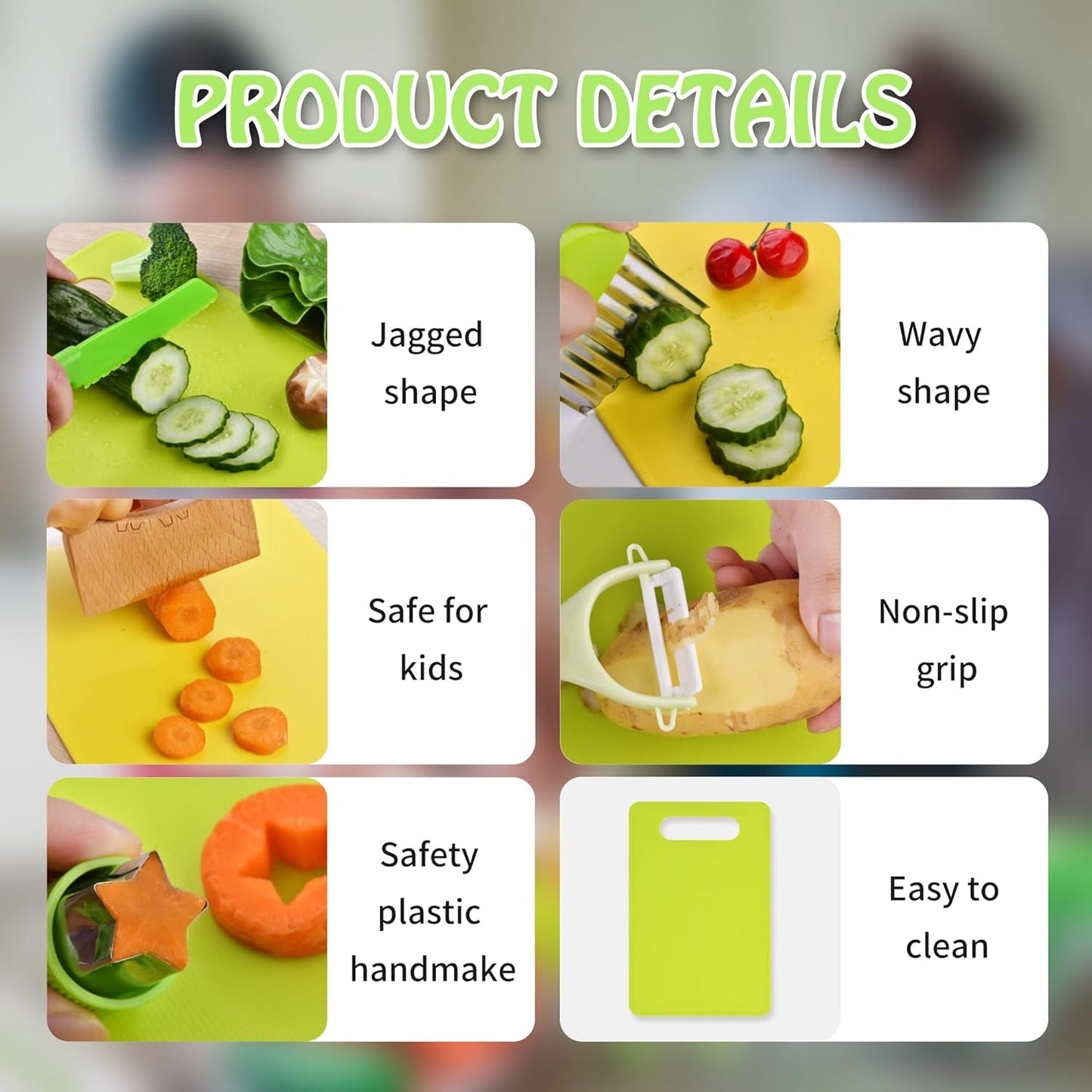 Hilsoeet 26PCS Kids Knives for Real Cooking, Wooden Kids Kitchen Knife Set Include 4 Serrated Edges Plastic Toddler Knives, Cutting Board, Y Peeler, Egg Beater, Toddler Food Picks and Cream Scraper