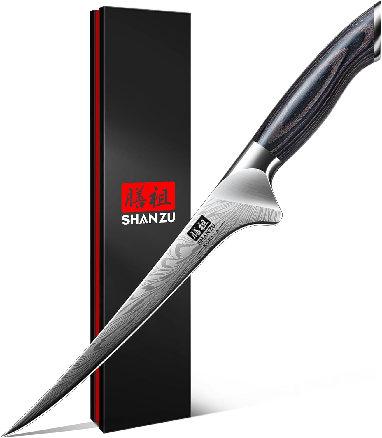 SHAN ZU Chef Knife in Powder Steel, Japanese Kitchen Knife 8 Inch, Ultra Sharp Chef's Knives, High Carbon Japanese Knives with Ergonomic Pakkawood Handle Professional Utility Knives for Meat Vegetable