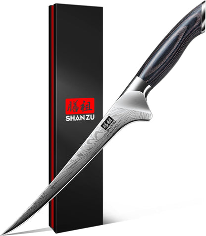 SHAN ZU Chef Knife in Powder Steel, Japanese Kitchen Knife 8 Inch, Ultra Sharp Chef's Knives, High Carbon Japanese Knives with Ergonomic Pakkawood Handle Professional Utility Knives for Meat Vegetable