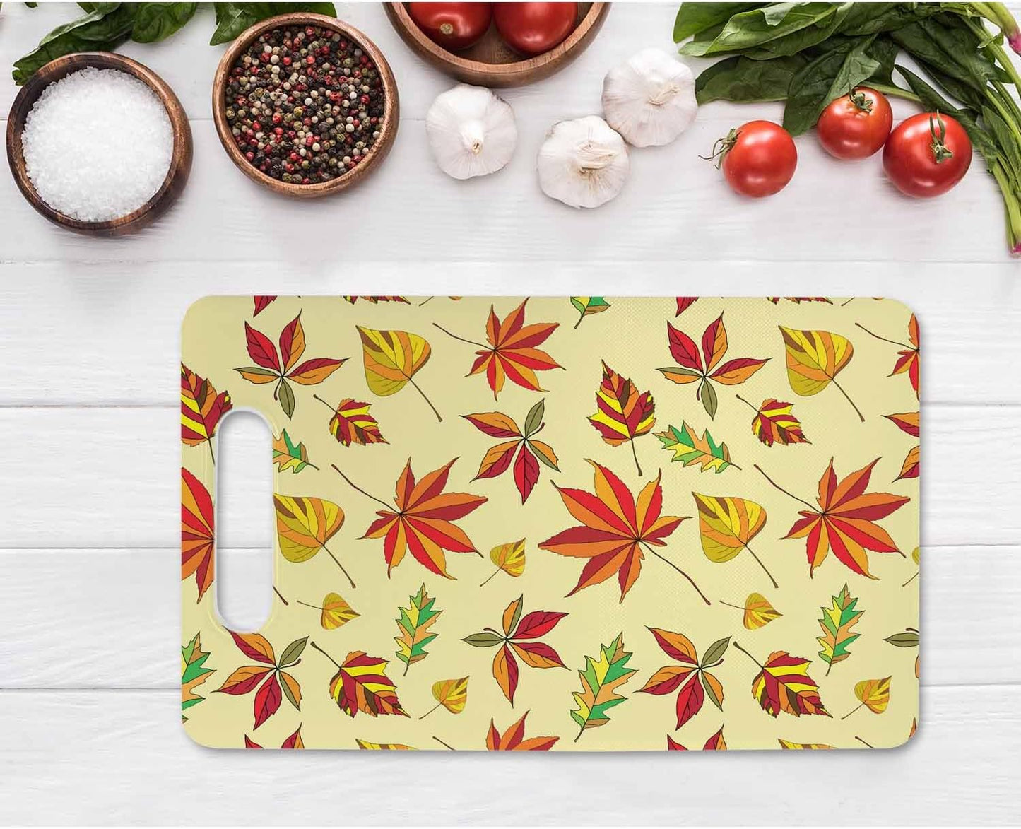 Coffee Set Cutting Board with Handles Coffee Maker Muffin Cup Flower Hot Drink Love Cutting Boards Plastic Safe Chopping Board for Kitchen 16" x 10" x 0.24"