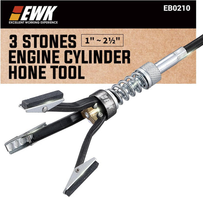 EWK 2" to 7" 3 Stones Engine Cylinder Hone Tool Adjustable Cylinder Deglazer Piston Honer 220 Grit