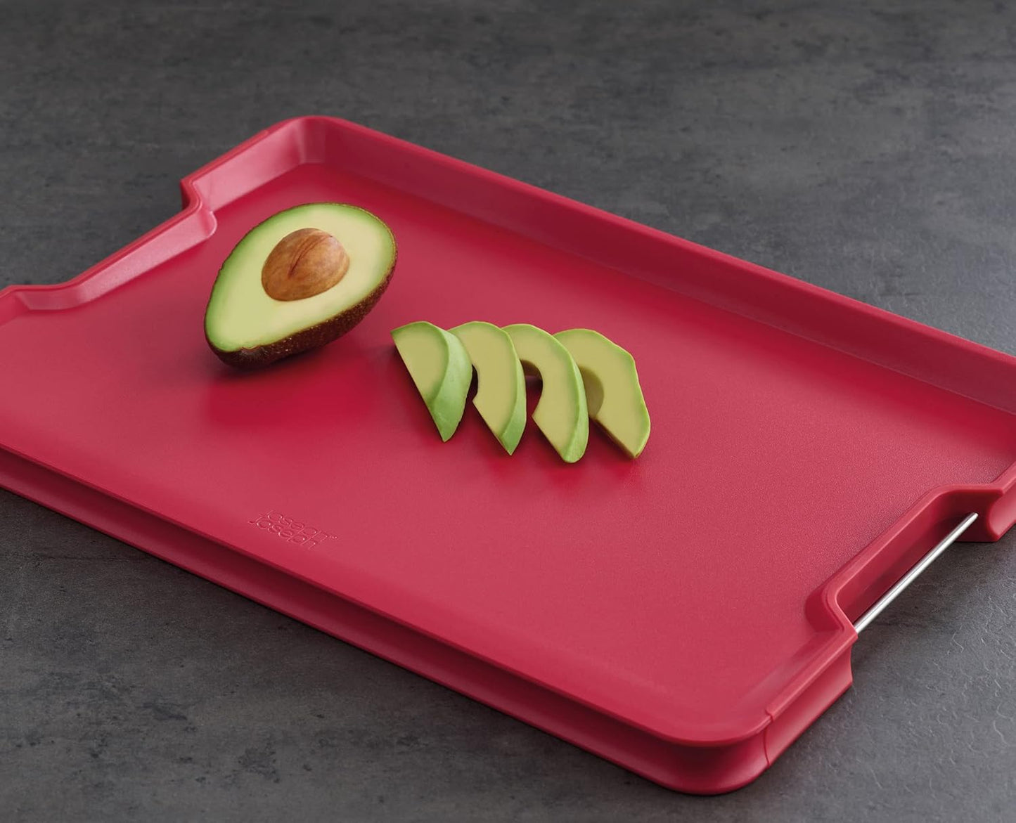 Joseph Joseph Cut&Carve Plus - Non-Slip, Multi-Function, Double-Sided Cutting Board for Food Preparation and Carving- Dishwasher Safe, Large – Black