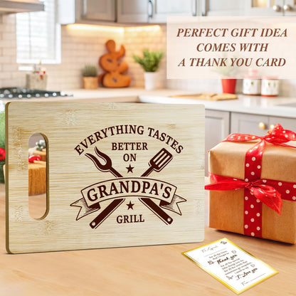 Best Dad Ever Bamboo Cutting Board, Grilling Gift For Men, Funny Charcuterie Boards for Home Kitchen Decor, Father's Day Birthday Gifts for Dad from Daughter Son -047