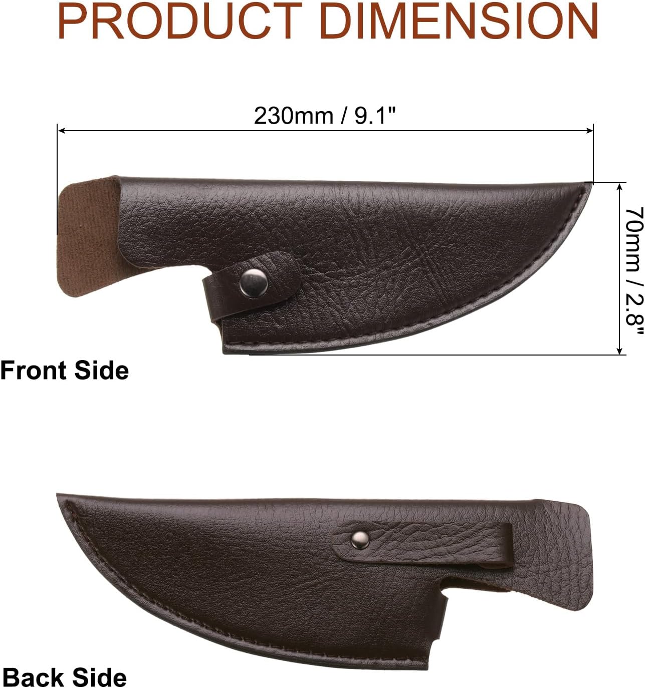 uxcell Knife Cover Sleeves, 7.9" x 2.6" PU Leather Knives Edge Guard Blade Protector Universal Knife Sheath for Home Kitchen, Brown